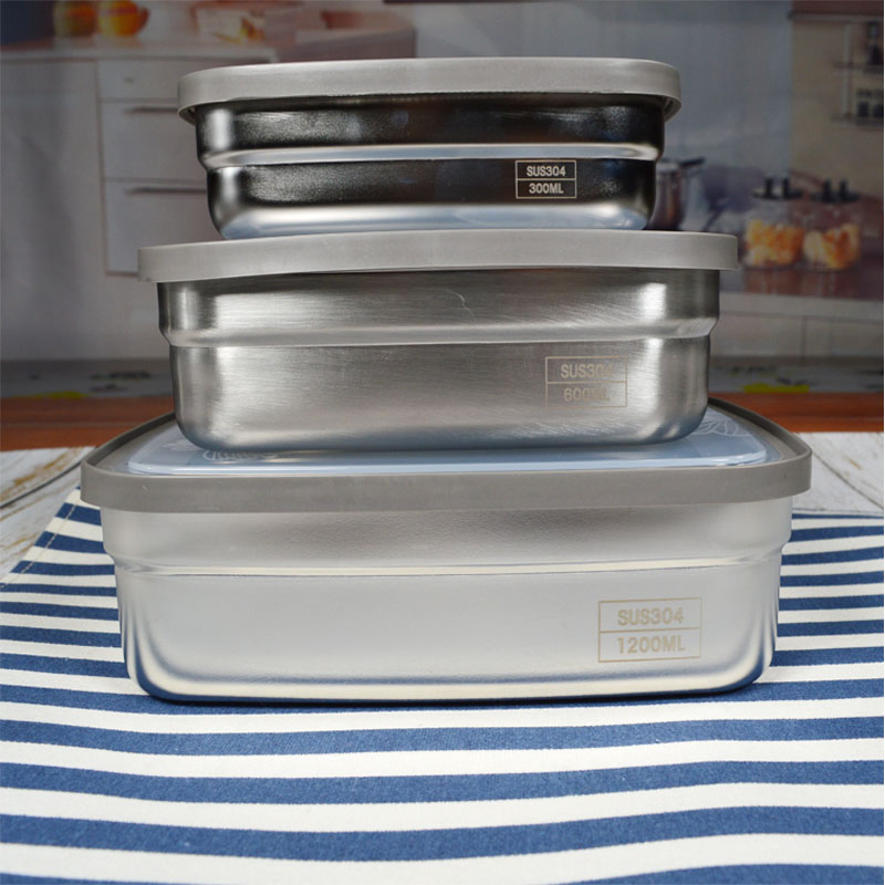 Kitchen Food Preservation Stainless Steel Fresh Box with Lid