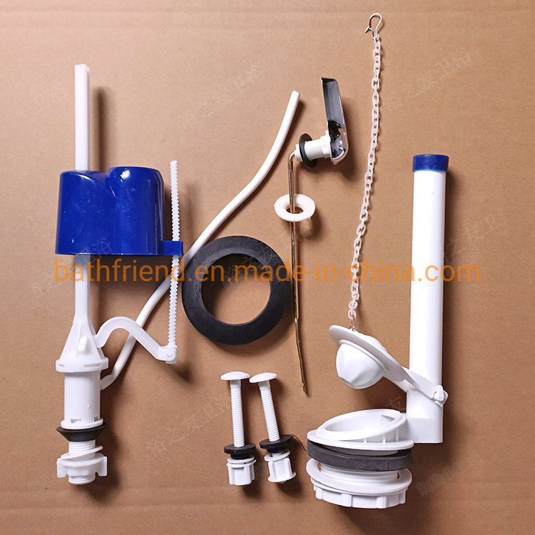 Plastic Standard Flushing Fitting for One Piece Toilet Bathroom Toilet Tank Accessories Flushing System with Dual Flush Button
