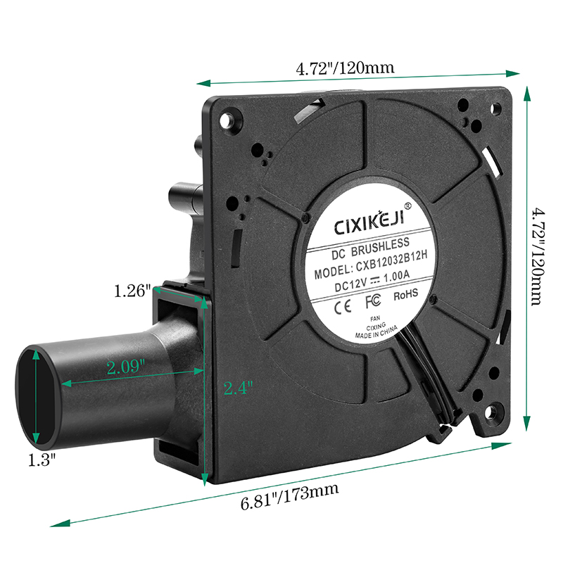 Вентилятор центробежный 12V турбинный охлаждающий высокопроизводительный