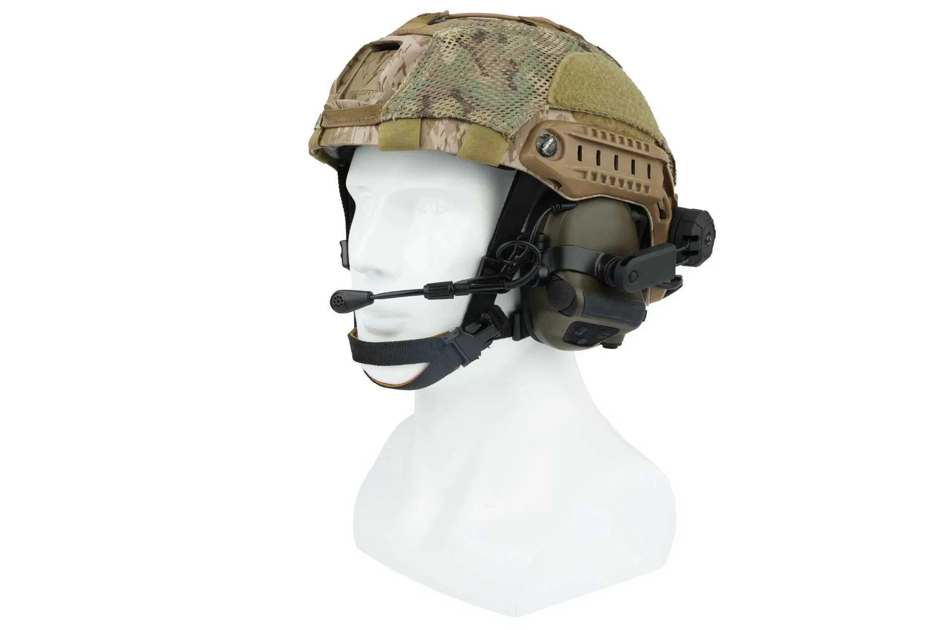 Electronic Pickup Noise-Canceling Tactical Headphone with Dual-Channel Ptt