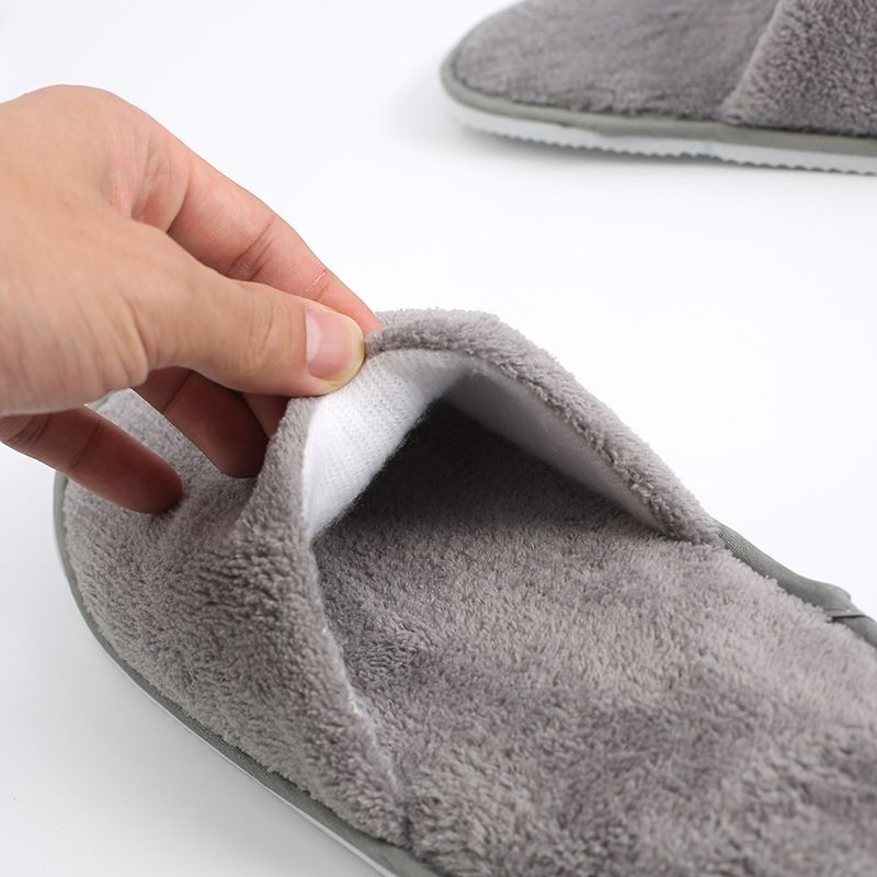 Custom SPA Guest Disposable Bathroom Soft Coral Fleece Hotel Slippers