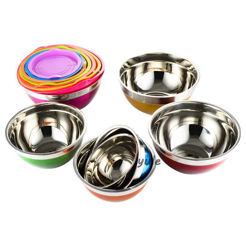 Biodegradable Stainless Steel Salad Bowl with PE Lid