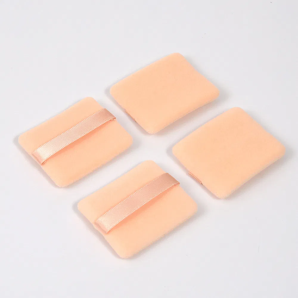 Face Sponge Body Square Cosmetic Pads Facial Makeup Powder Puff with Plastic Mirror Box