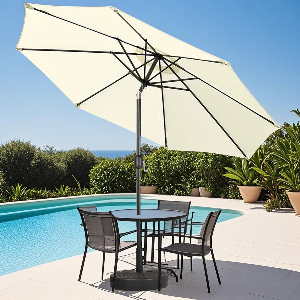 Прямой садовый зонт с поворотным механизмом