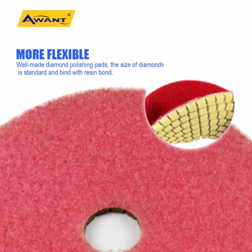 5 Inch 100 Grit Effective Flexible Polishing Pad for Granite Concrete