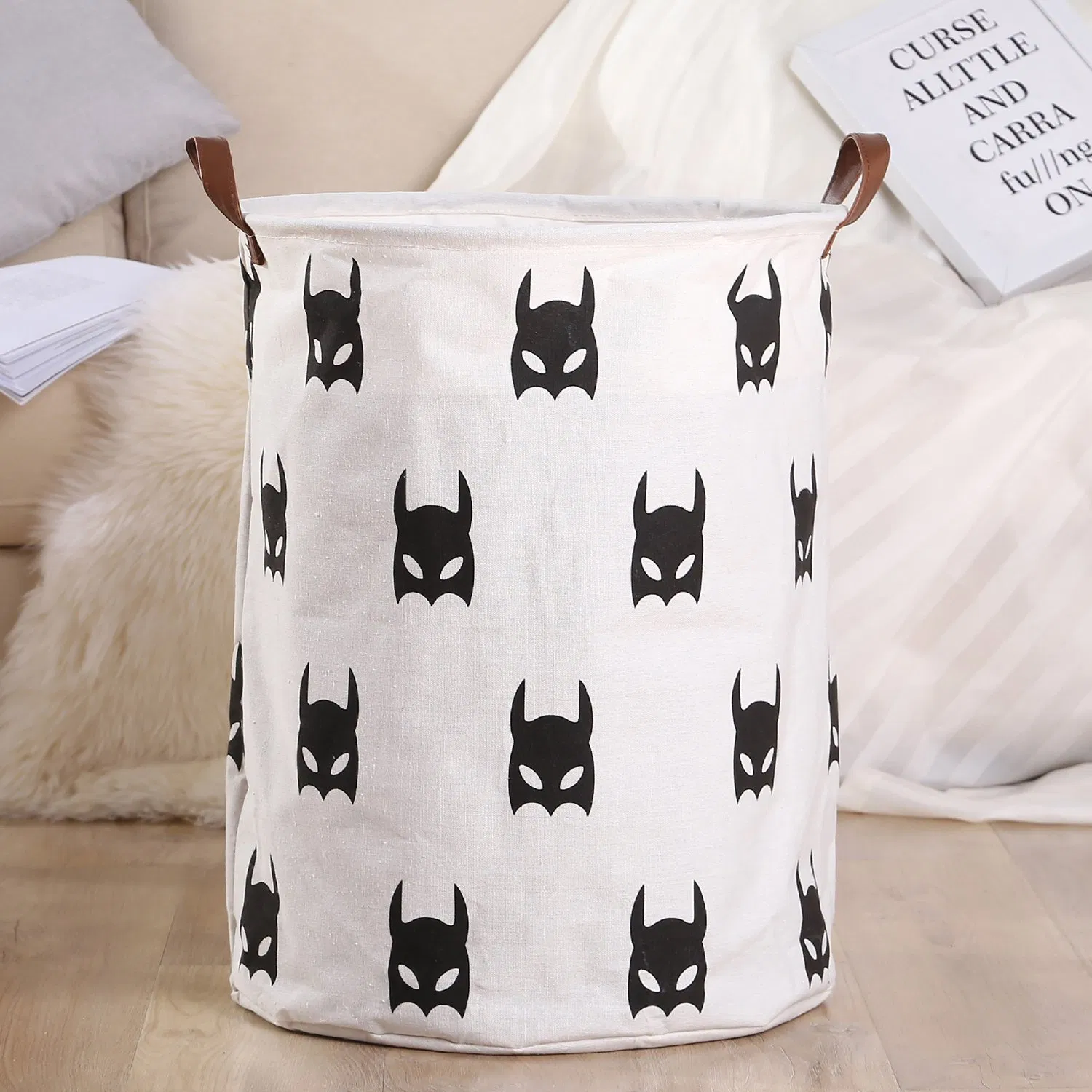 Folding Laundry Basket Round Storage Bin Bag Large Hamper Collapsible Clothes Basket