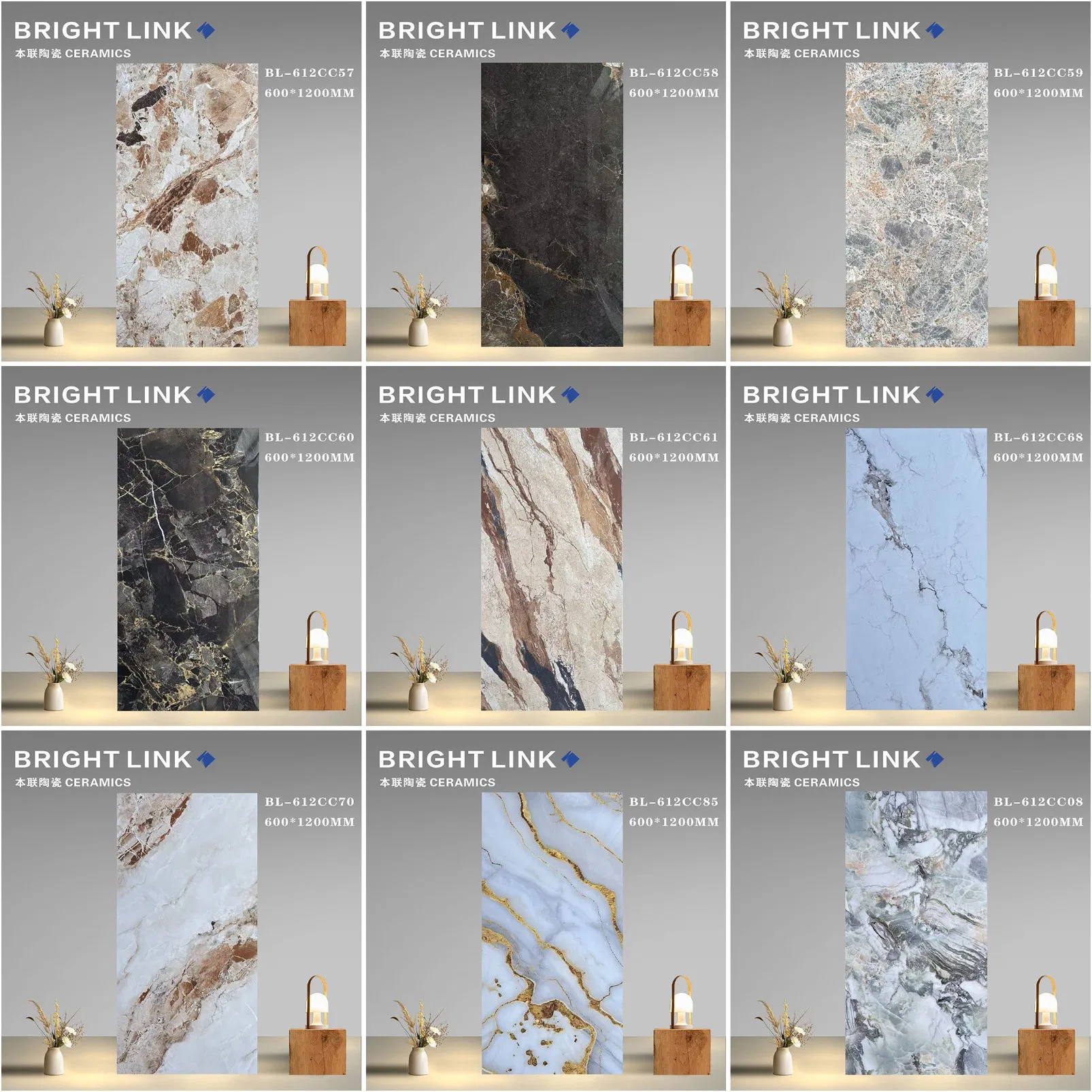 Foshan 600*1200mm with Deluxe Design Polish Glazed Porcelain Indoor Floor Tile