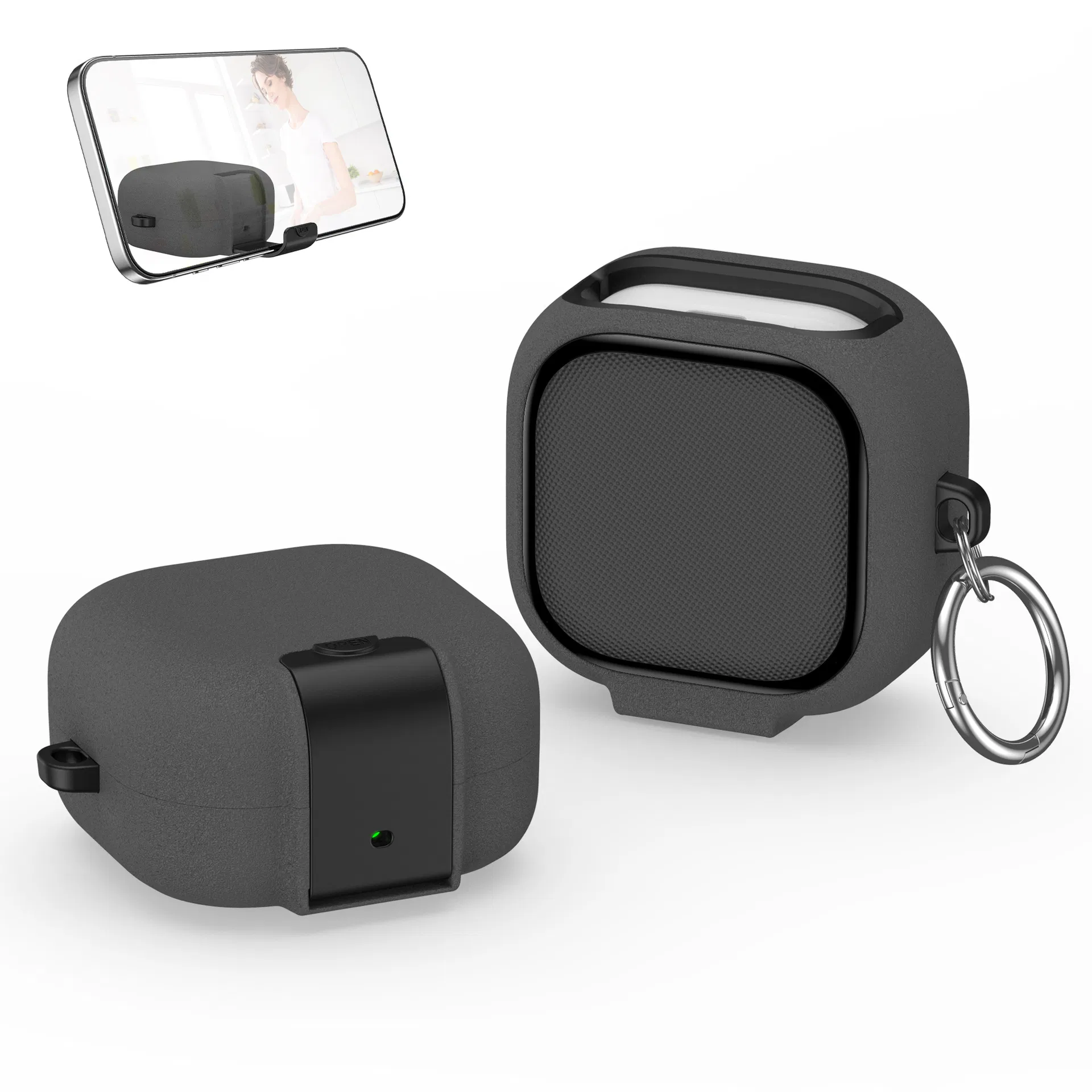 2 in 1 TPU PC Shockproof Protective Case for Samsung for Galaxy Buds 4 PRO for Buds 4 Earphone Cover with Phone Stand Feature