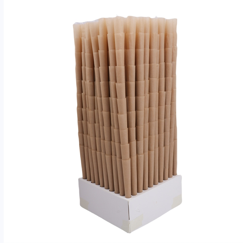 OEM 110mm Rolling Paper Smoking Custom 100% Organic Arabic Gum Brown Pre Rolled Cone