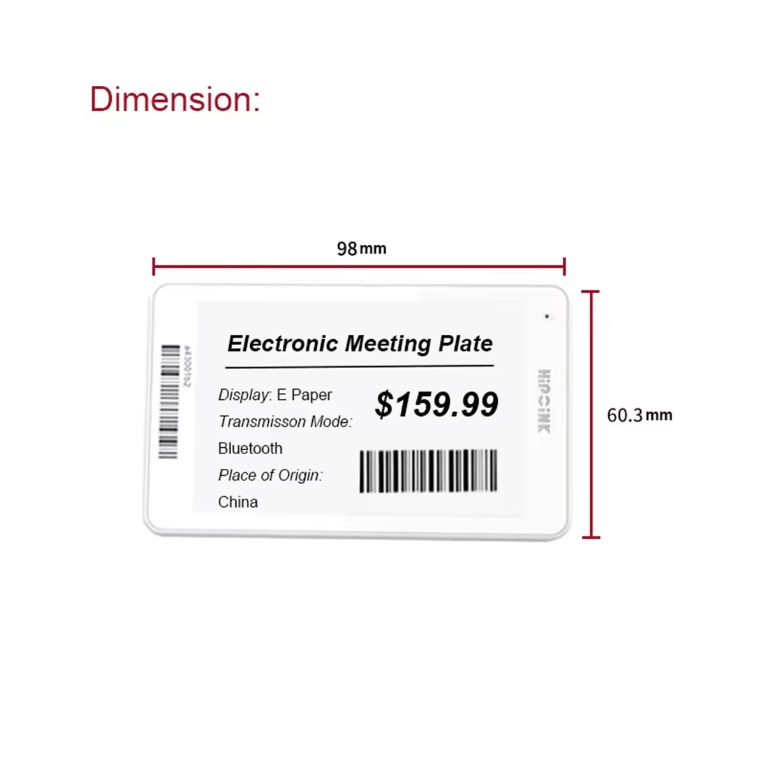 Black White Red E-Paper Electronic Price Tag 3.52inch E-Ink Price Tag Display