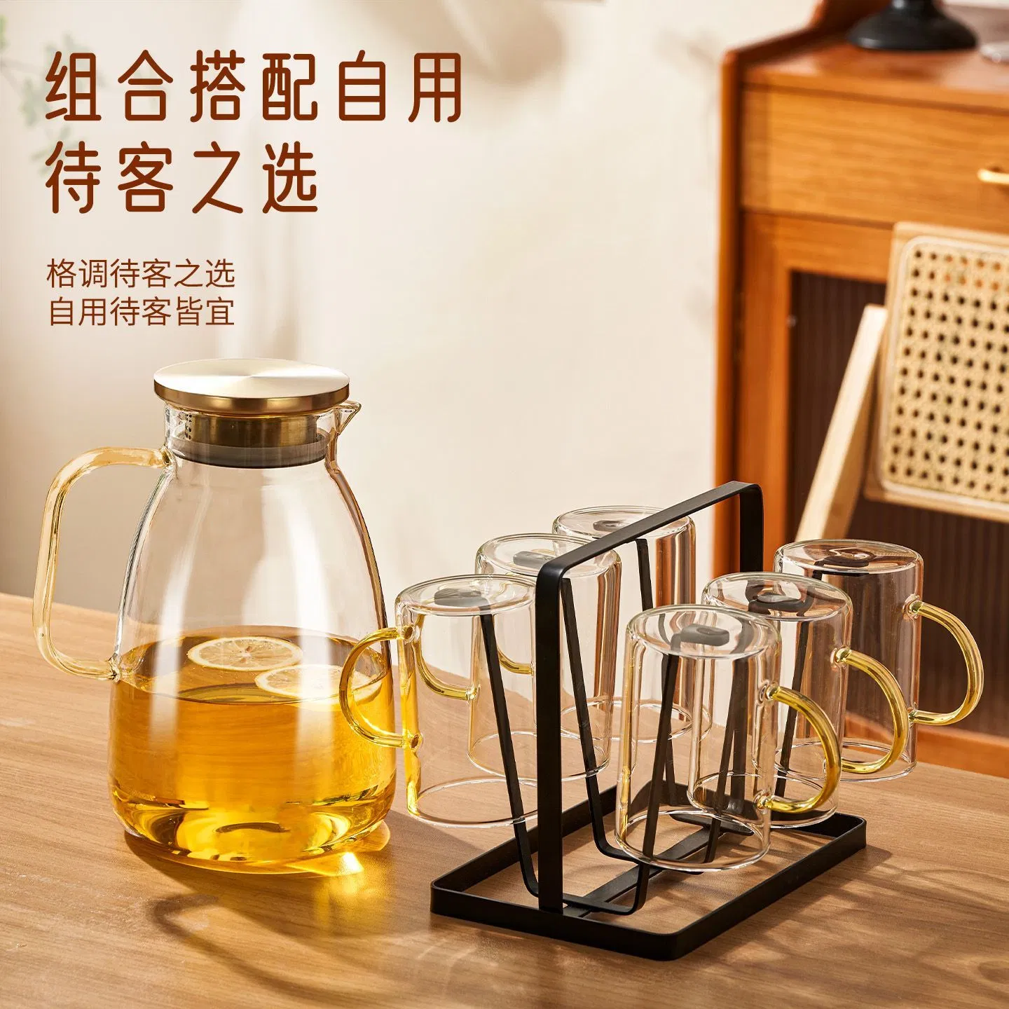 Domestic Direct Heating Water Milk Juice Jar Glass Kettle Glass Jar