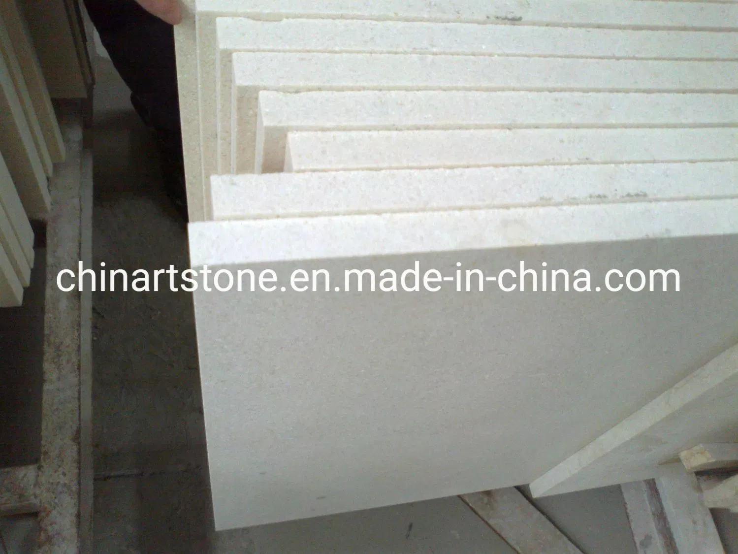 Pinta Cream/White Limestone Marble Slab for Villa Wall Tile
