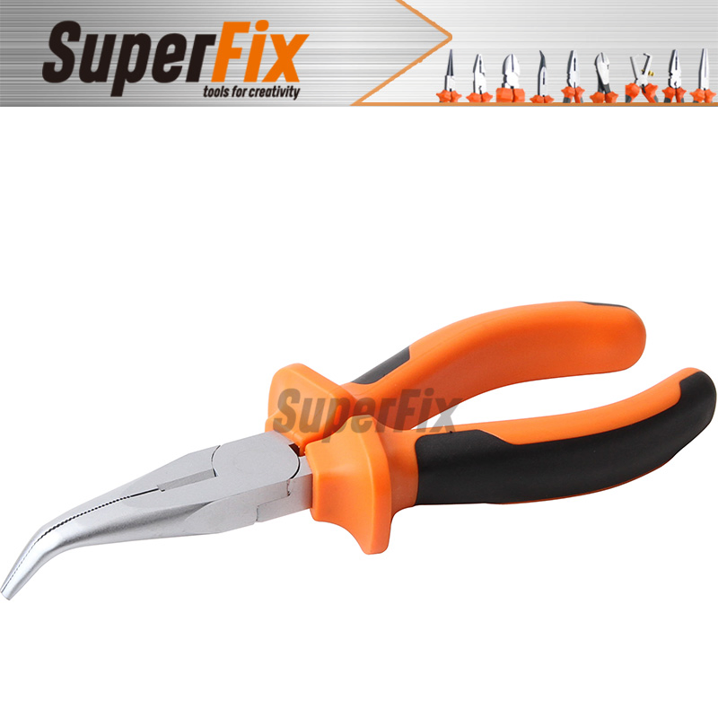 Alicate Professional Plier with PVC Handle, Polish Finish, Carbon Steel, Funcitonal/Cutting/Twisting/Clamping, Long Nose Pliers