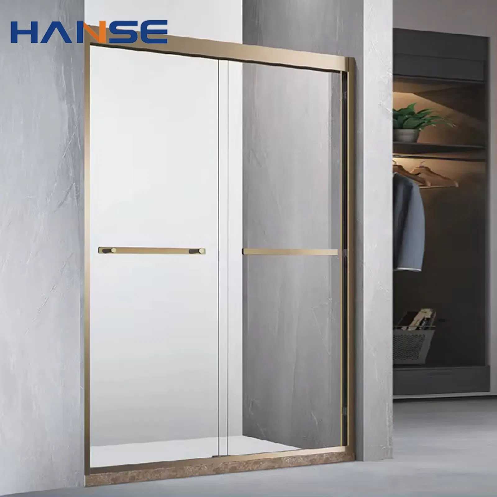 Modern Design Rectangle Shape Bathroom Glass Shower Door Aluminum Sliding Shower Room