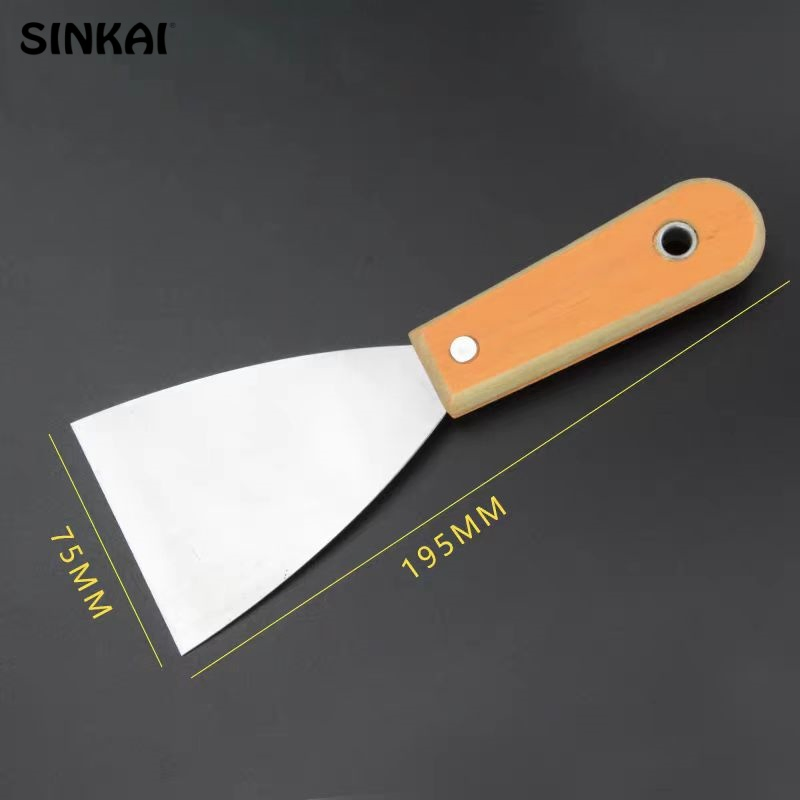 New Product High Quality Custom Wooden Handle Putty Knives Scraper Stainless Steel Mudding Putty Knife for Cleaning Tools