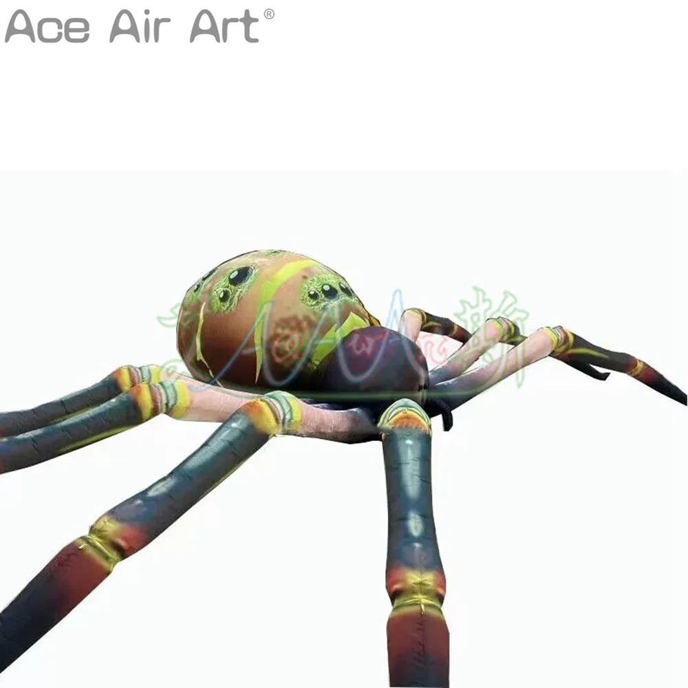 7MW Inflatable Spider Horrorible Air Animals Balloon Party Inflatable Spiders for Halloween Event or Building Decor