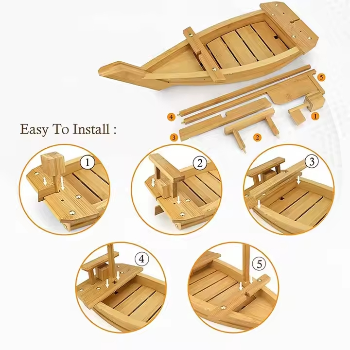 Bamboo & Wood Sushi Boat 90cm