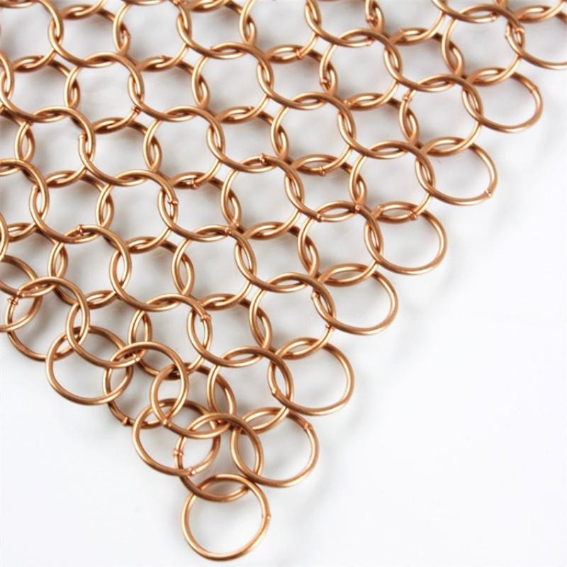 8mm Brass Chainmail Ring Mesh Curtain for Architectural Decorative Use