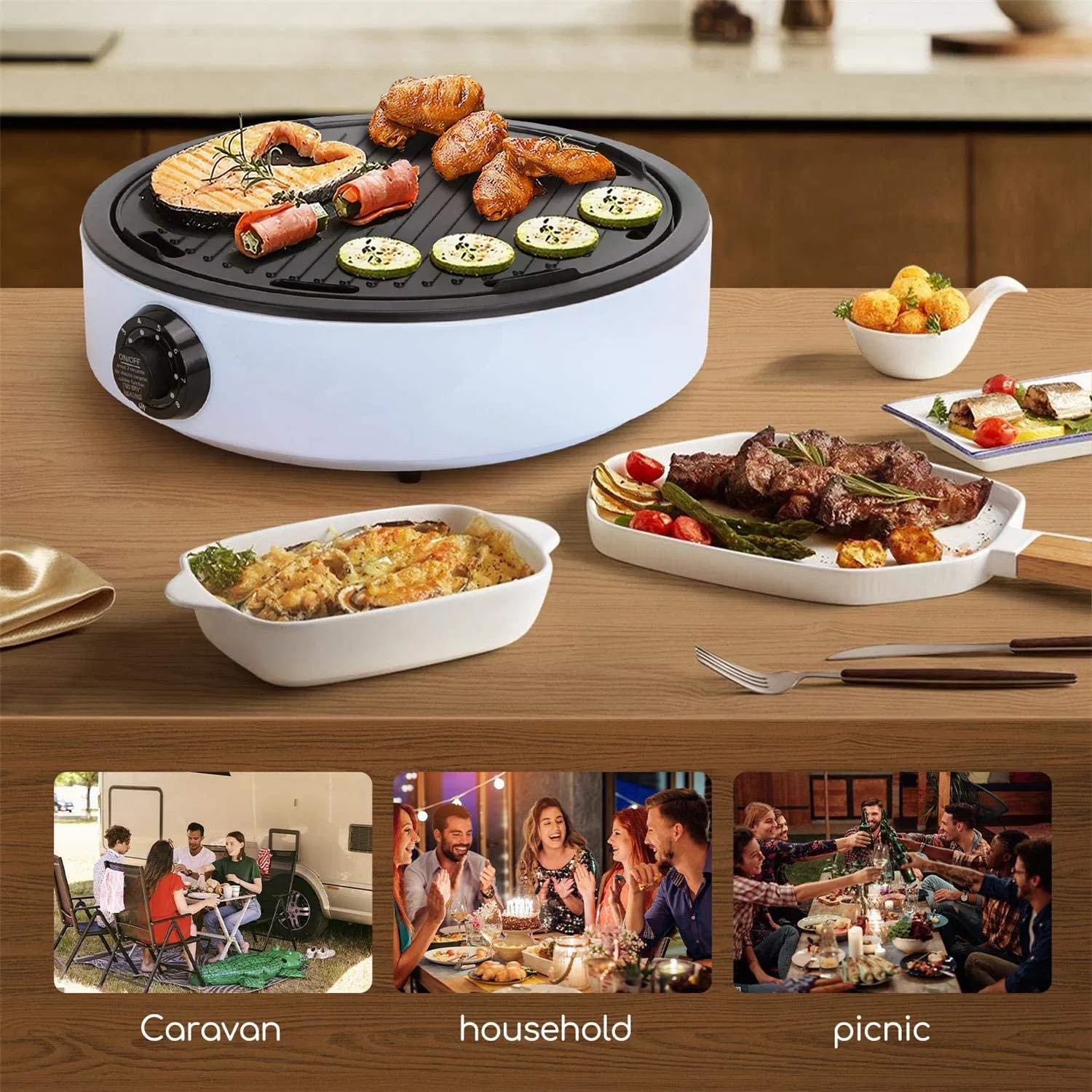 New 2 in 1 Nonstick BBQ Grill Induction Cooker Ceramic Stove