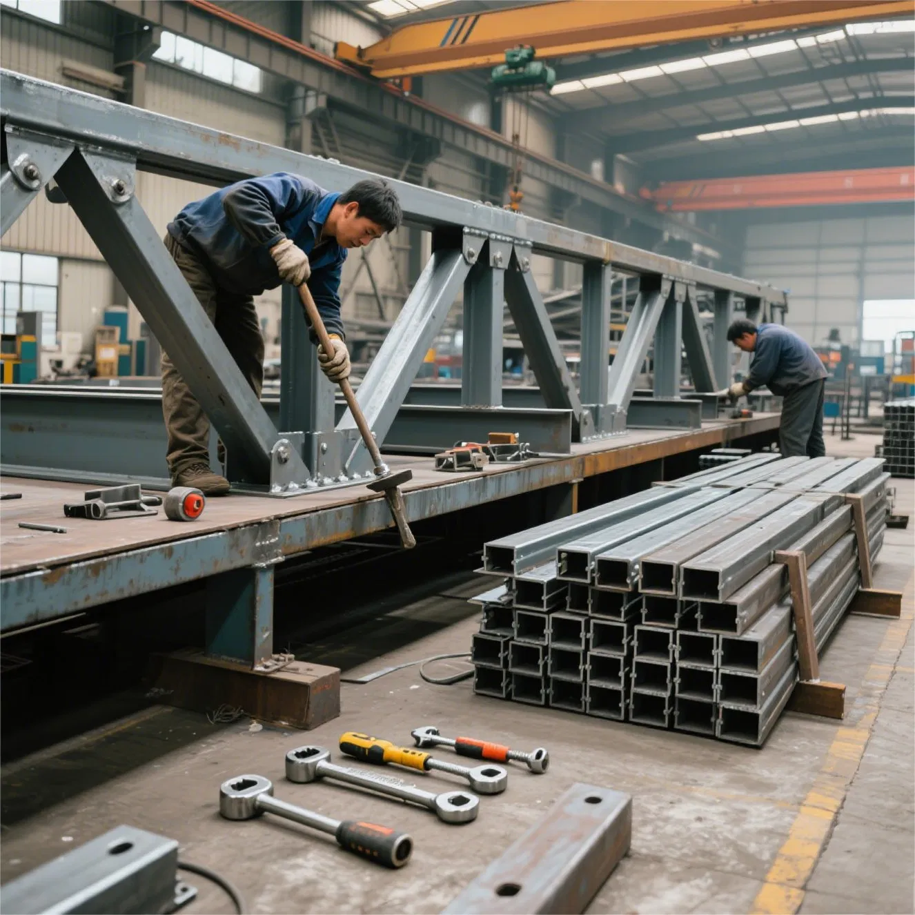 Eco-Friendly Prefabricated Steel Building, Heat-Insulated Walls, Low Carbon Emission, ISO Certified, Easy Expansion, for Disaster Relief Shelters & Factory