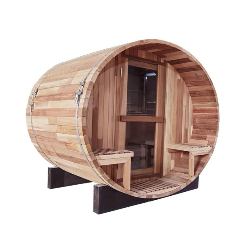 Cheap Outdoor Wooden Barrel Sauna Red Cedar for Sale