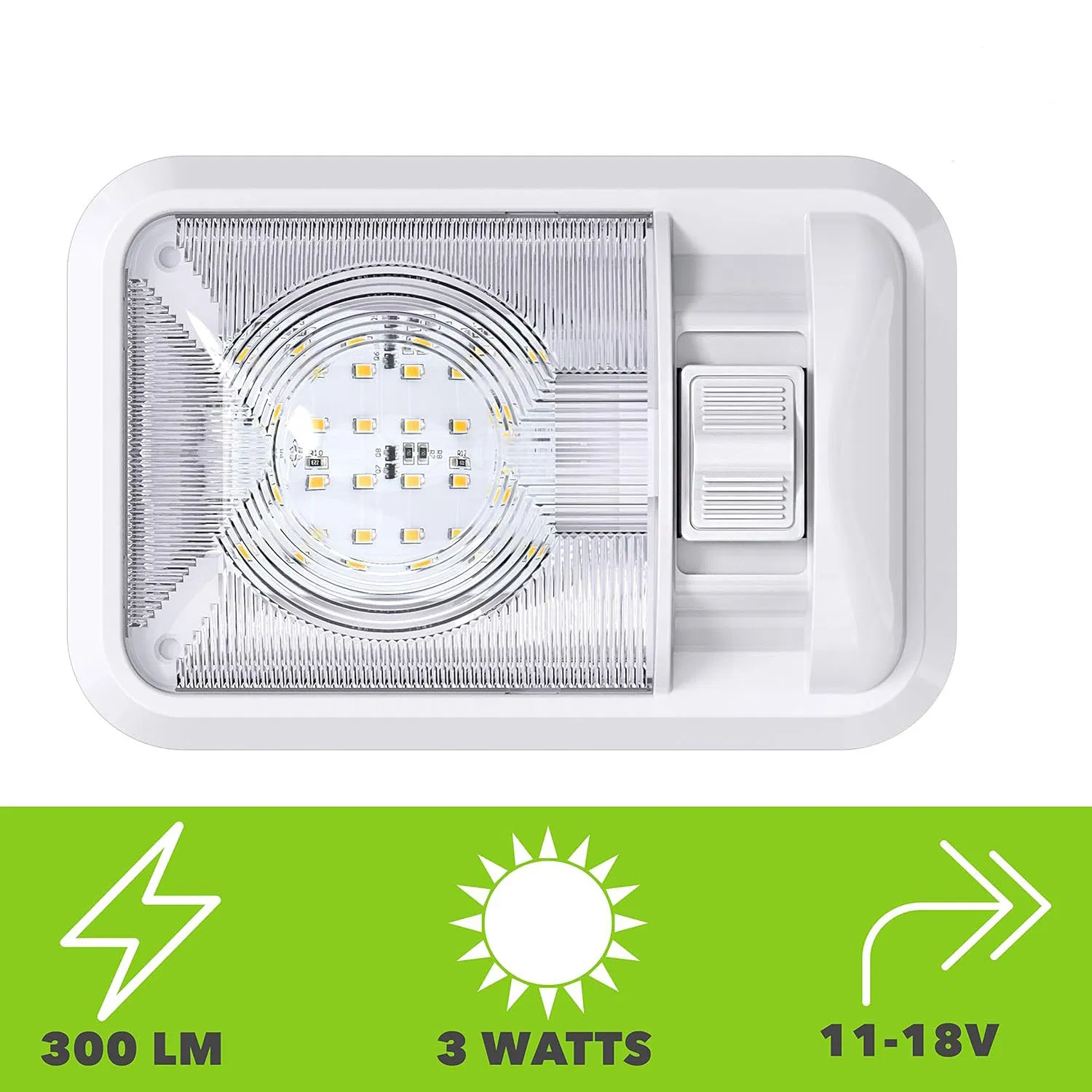 Светодиодный прозрачный плафон для авто с 24 LED