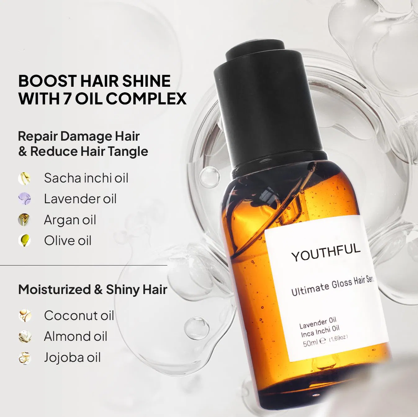 Heat Protectant & Frizz Control Oil Herbal Oils Infused
