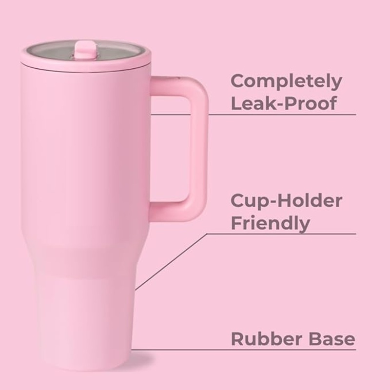 New 304 Stainless Steel Thermos Cup 40oz Large Capacity Straw Handle Cup Ice Bullion Cup Portable Car 40 Oz Tumbler with Handle