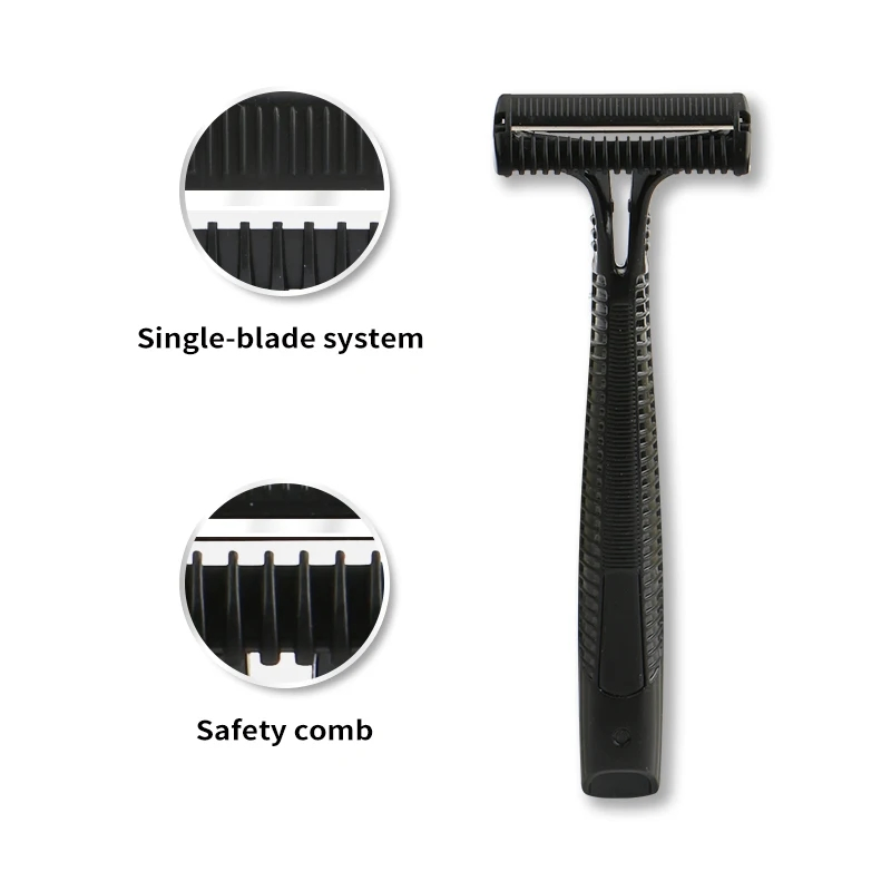 Single Blade Safety Guard Razor for Coarse/Curly Hair - Anti Bumps & Irritation, Pivoting Head Razor
