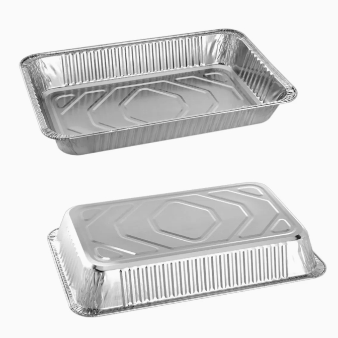 High Quality Disposable Foil Tray Oven Aluminium Containers Wash Free Food Baking Containers