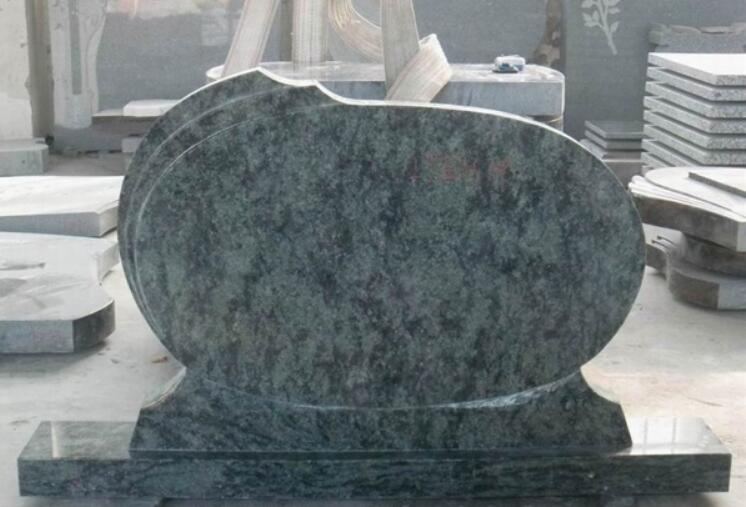 Natural Stone polished carving Olive Green Granite Monument for Memorial/Dead/cemetery/graveyard