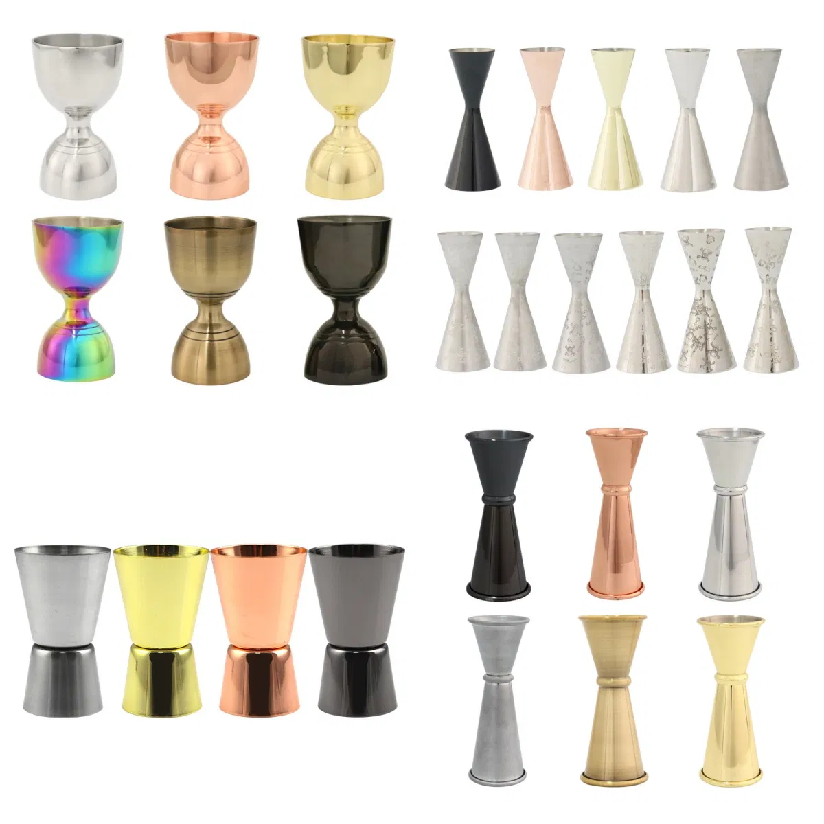 Custom Color Logo 15ml 30ml Single Stainless Steel Wine Double Head Jigger