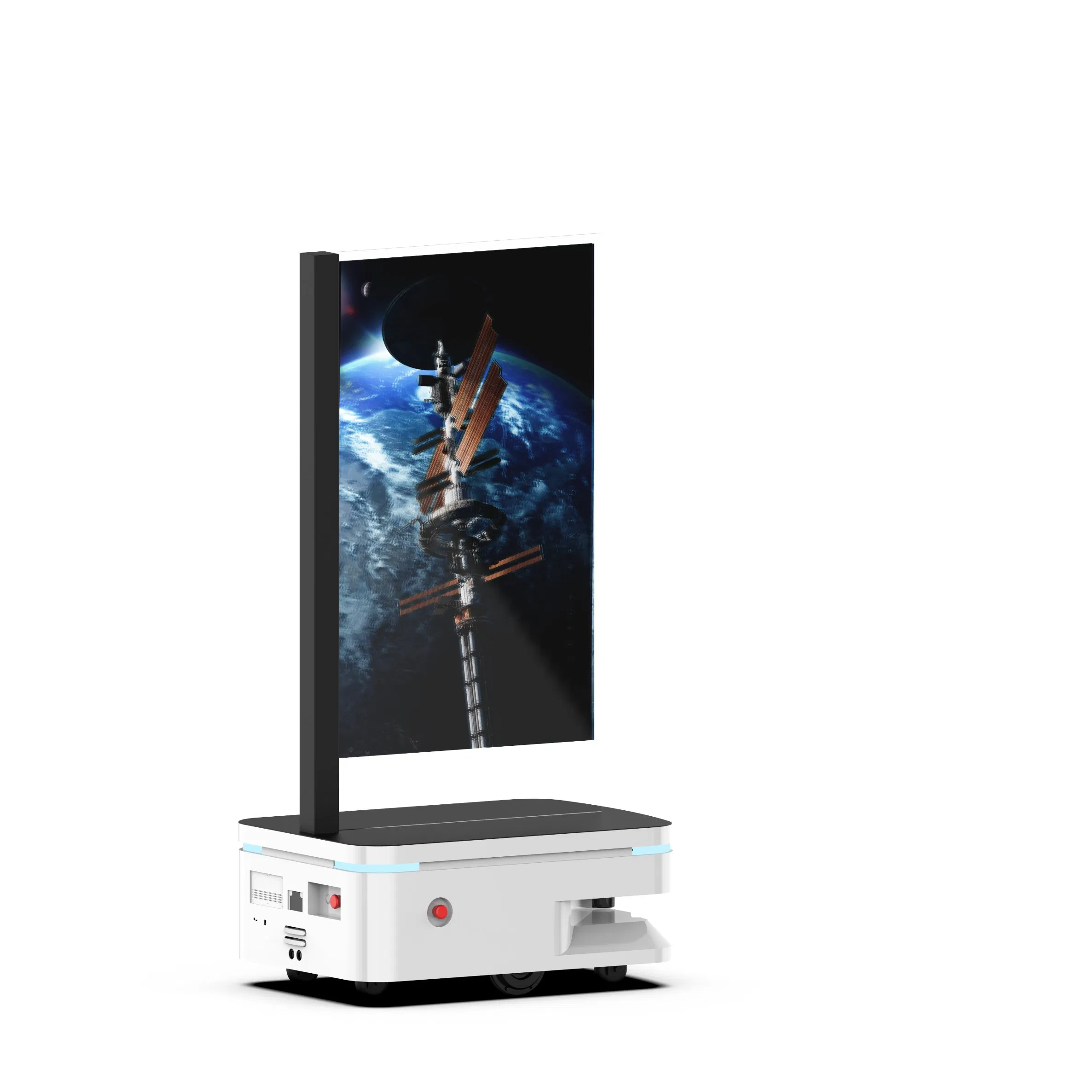 Мобильный рекламный робот 55 дюймов с прозрачным OLED-экраном