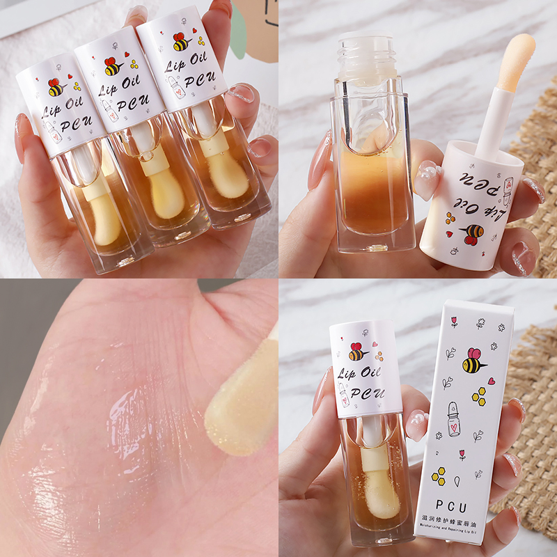 Lip Care Hydrating Natural Lip Oil Plumper Moisturizing Repair Clear Honey Lipgloss
