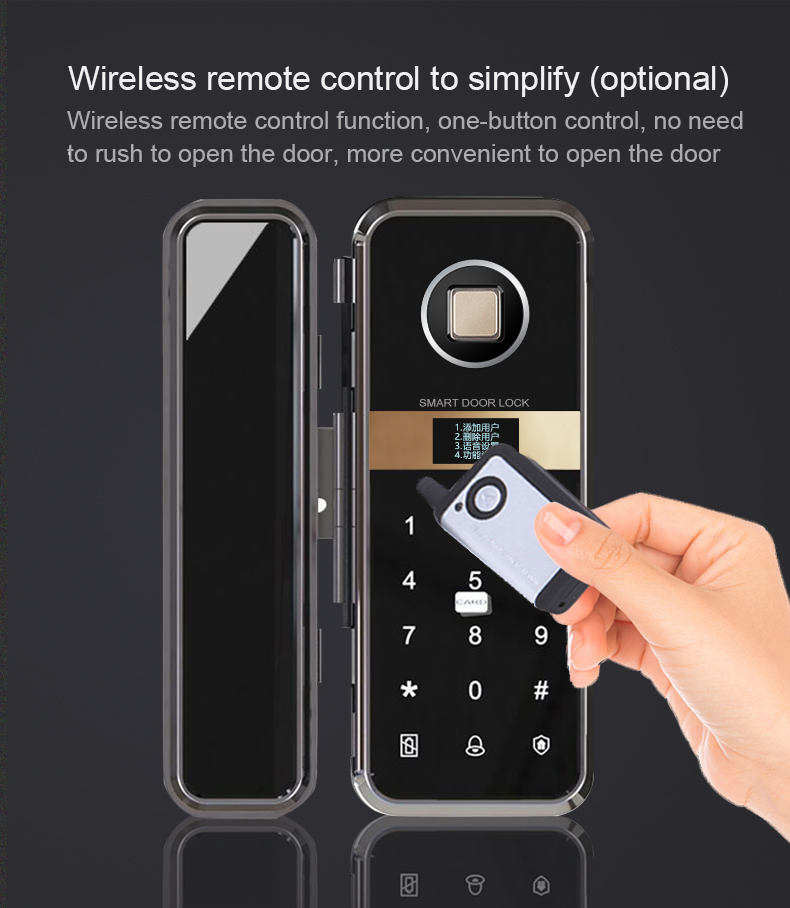 Glass Door Fitting Digital Fingerprint Wooden Door Smart Lock