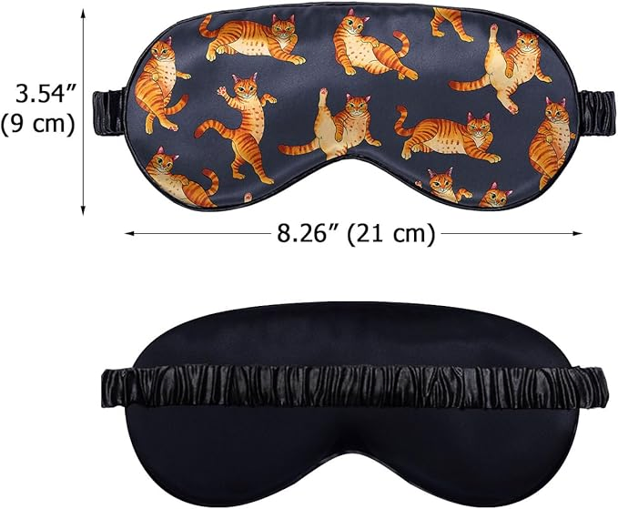 100%Silk Eyemask with Printed Design and Adjustable Tightness