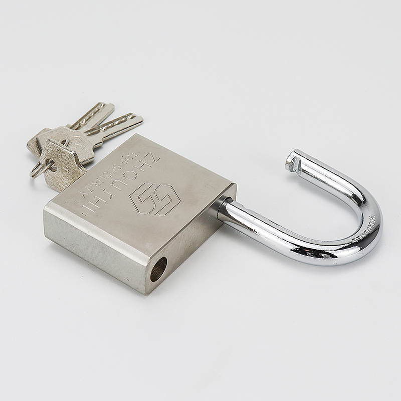 Custom Industrial Security Padlock Chrome Plated Square Iron Combination Padlock with Universal Key