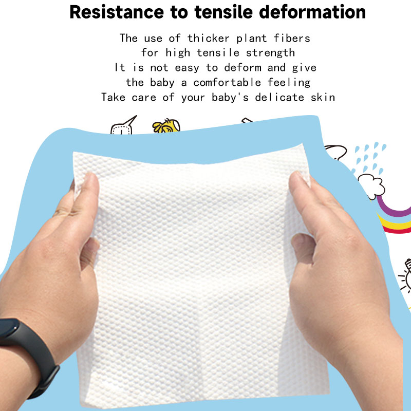 Baby Hand and Mouth Wipes Natural Plant Fiber Thickening Cleaning Wipe