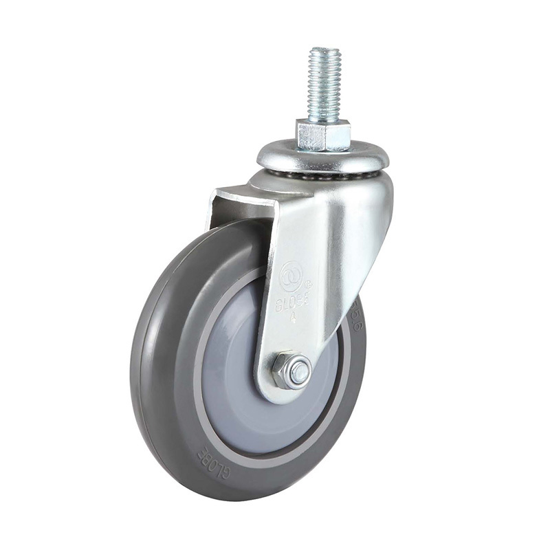 75/100/125mm Threaded Stem PU Caster Wheel Polyurethane Caster with Dust Cover