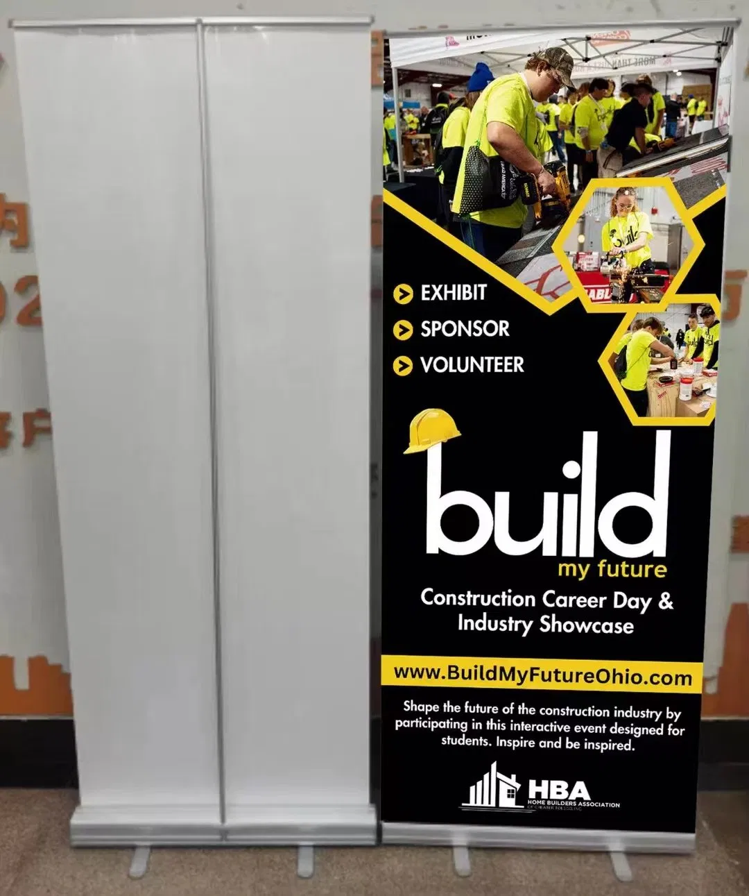 Aozhan Portable Roll up Banner Promotion Roll up Banner Stand Display Aluminum Trade Show Retractable Banner