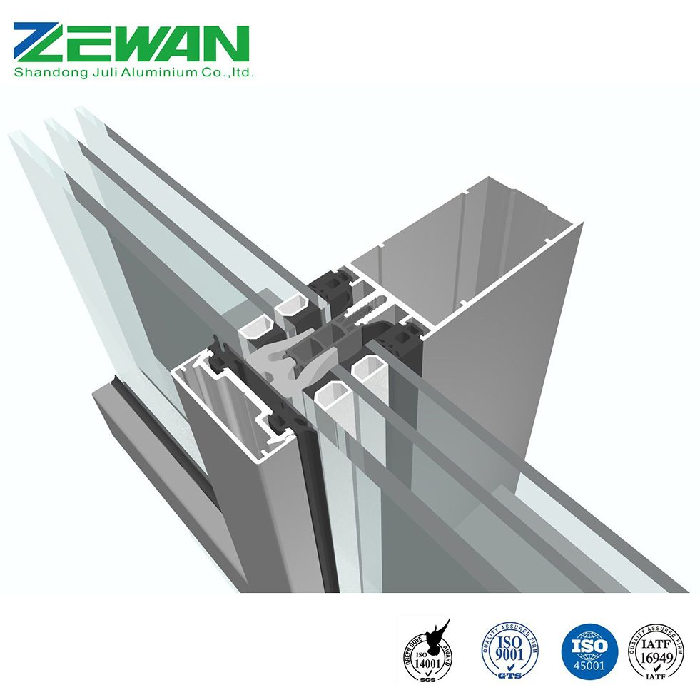 Custom Heat Insulation Aluminum Profile for Curtain Wall Powder Coating Anodized