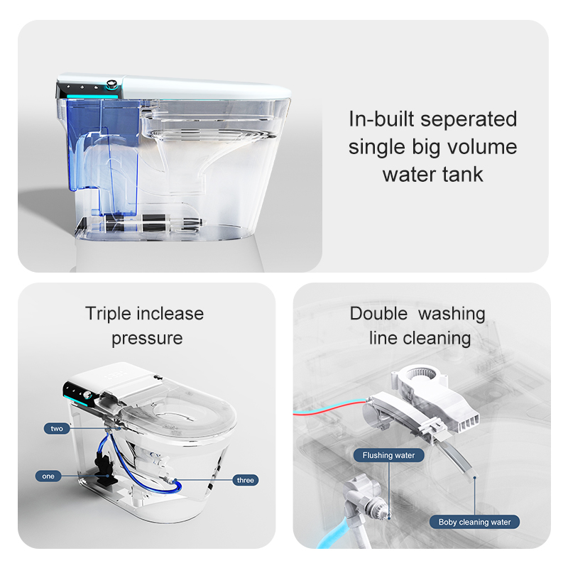 America One Piece Nozzle Self Cleaning Intelligence Smart Toilets Ceramic Automatic