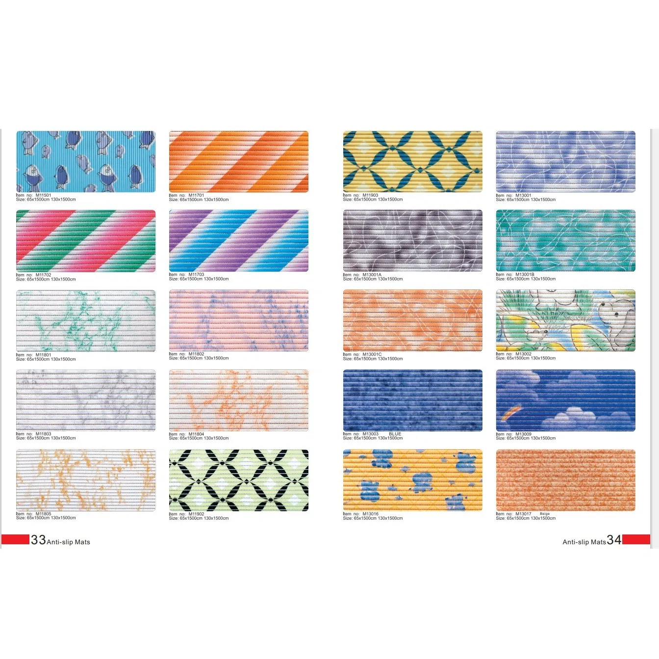 PVC Anti Slip Printed Mat in Roll Packing