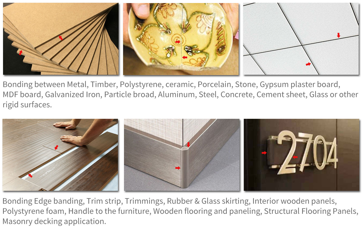 Weatherproof Nail-Free Adhesive with Durable Adhesion for Decoration