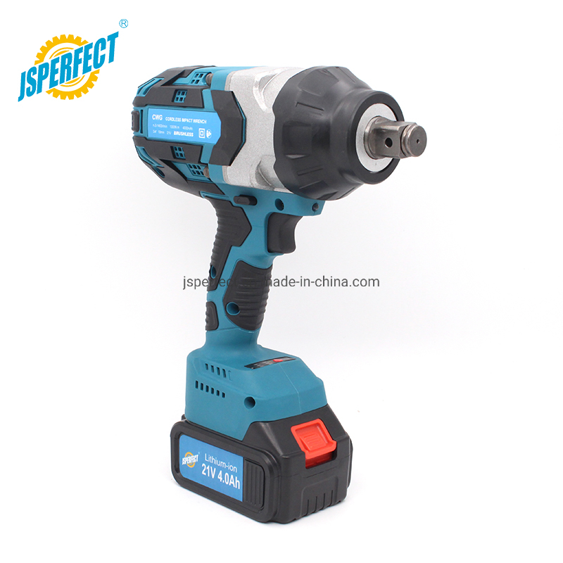 21V Lithium-Ion Battery Cordless Impact Wrench 3/4 Inch for Heavy Duty Truck Wheel