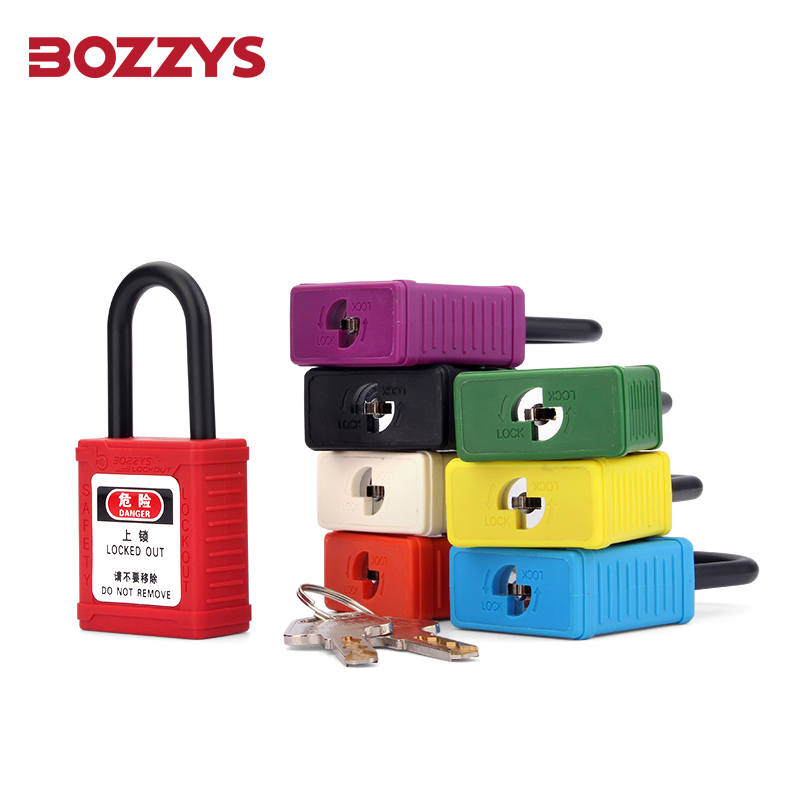 38mm Insulated Nylon Shackle Safety Padlock Lockout Padlock with Master Key