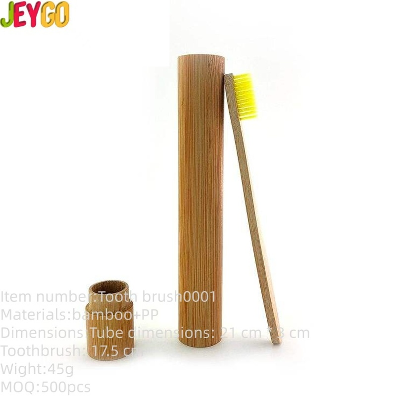 Biodegradable, Eco-Friendly and Sustainable Bamboo Toothbrush Travel Set with Bamboo Case