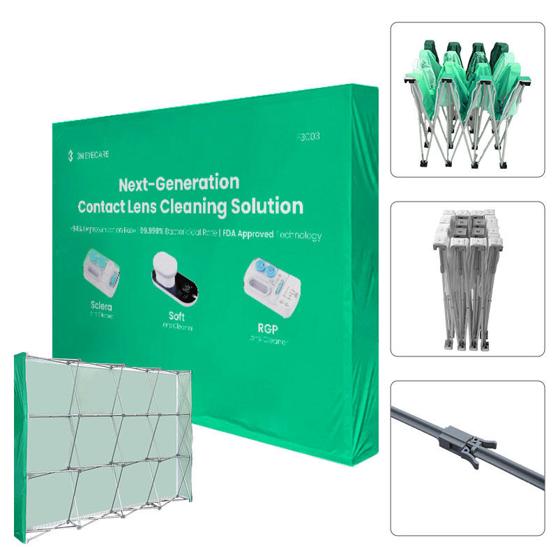 Folding Advertising Portabletrade Show Exhibition Backdrops Stands Banner Custom Printed Tension Fabric Booth Hookloop Pop up Display