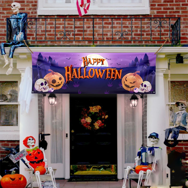 Spooky Background Halloween Party Vertical Wall Banners Decoration Flags for Show and Play