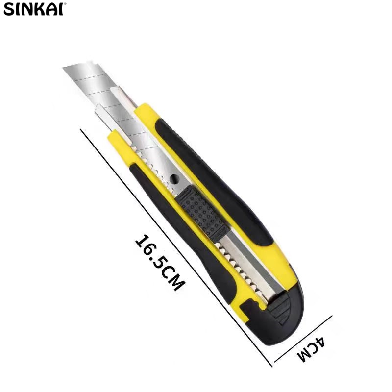 Heavy Duty 18mm Utility Knife Case High Carbon Steel Blade Rubber Handle DIY Grade Safety Cutter Wallpaper Paper